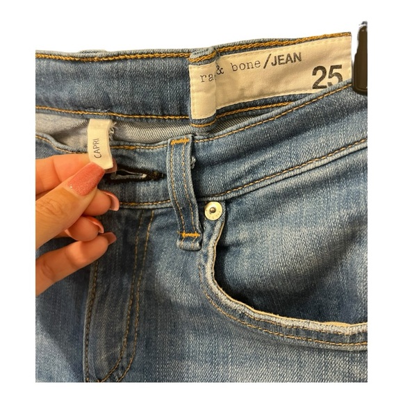 Rag & Bone Light Distressed Capri Denim Jeans Size 25 Great Condition - Picture 2 of 8